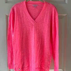 Lilly Pulitzer Lightweight Women's vneck Sweater - Hot Pink